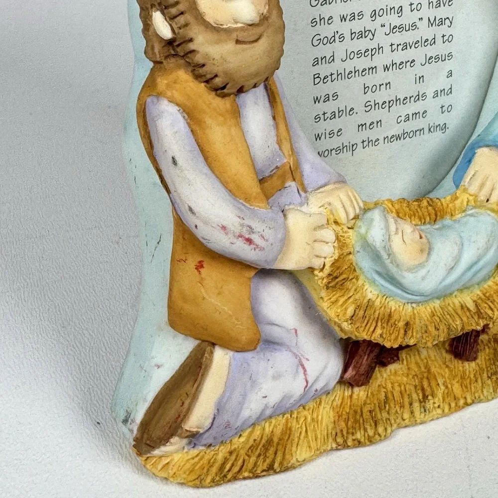 Vtg The Beginner's Bible Birth of Jesus Picture Photo Frame 3 x 4 Cast Art 90s
